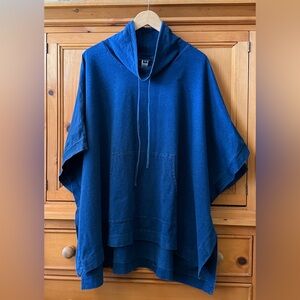 J. Jill Pure Jill 100% cotton indigo denim soft poncho, size M/L, oversized